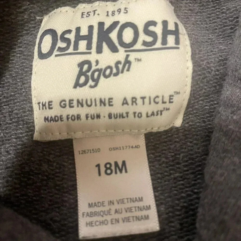 18 Months Oshkosh B'Gosh Gray Moto Jacket, Unisex